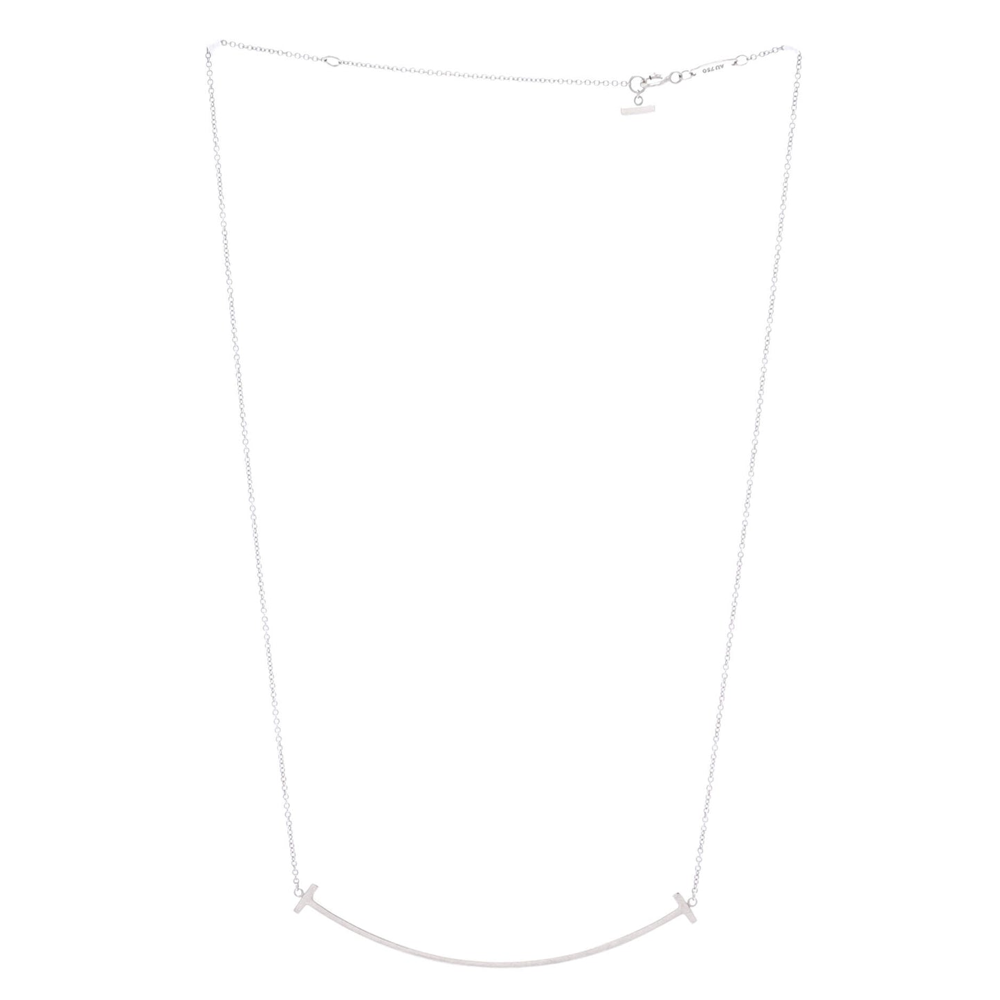 ティファニー T スマイル ペンダントネックレス 18K ホワイトゴールド ラージ