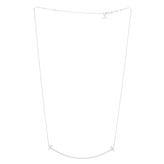 ティファニー T スマイル ペンダントネックレス 18K ホワイトゴールド ラージ