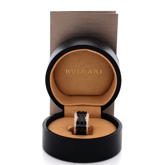 ブルガリ B.Zero1 スリーバンドリング 18Kローズゴールド＆セラミック ダイヤモンド