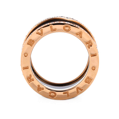 ブルガリ B.Zero1 スリーバンドリング 18Kローズゴールド＆セラミック ダイヤモンド