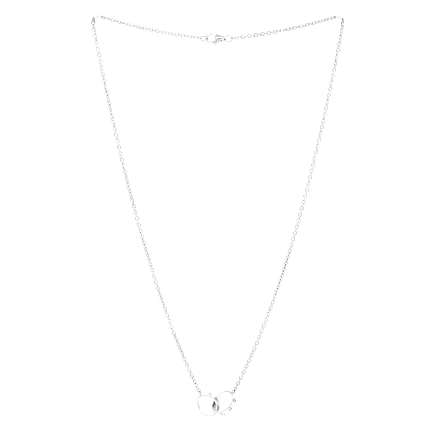 カルティエ ラブ インターロッキング ネックレス 18K ホワイトゴールド