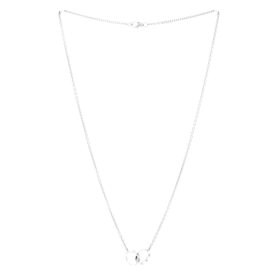 カルティエ ラブ インターロッキング ネックレス 18K ホワイトゴールド