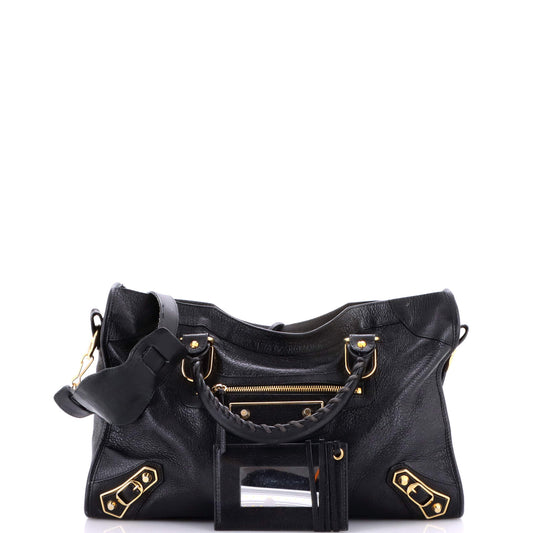 バレンシアガ シティ クラシック メタリックエッジ バッグ レザー ミディアム