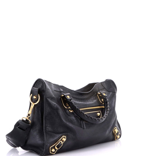 バレンシアガ シティ クラシック メタリックエッジ バッグ レザー ミディアム