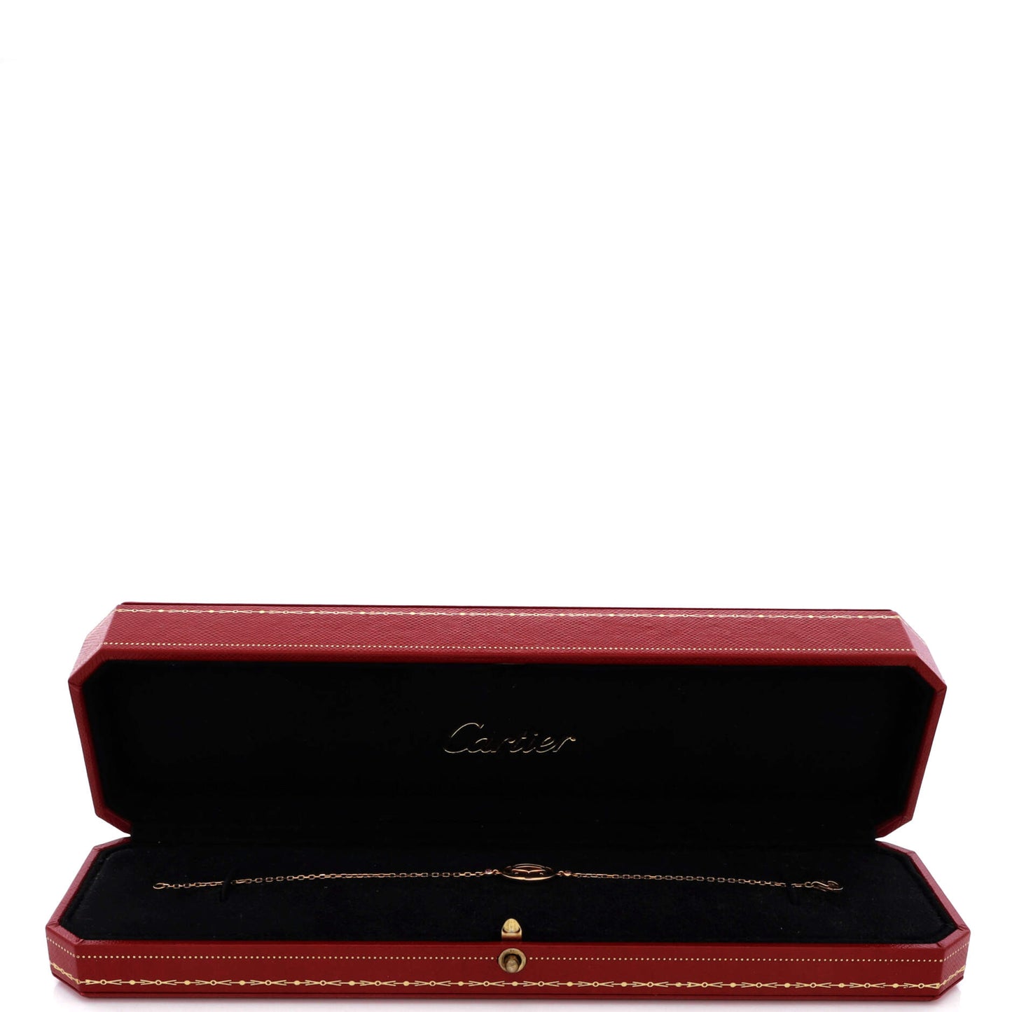 カルティエ ダブルCロゴブレスレット 18Kローズゴールド ピンクサファイア