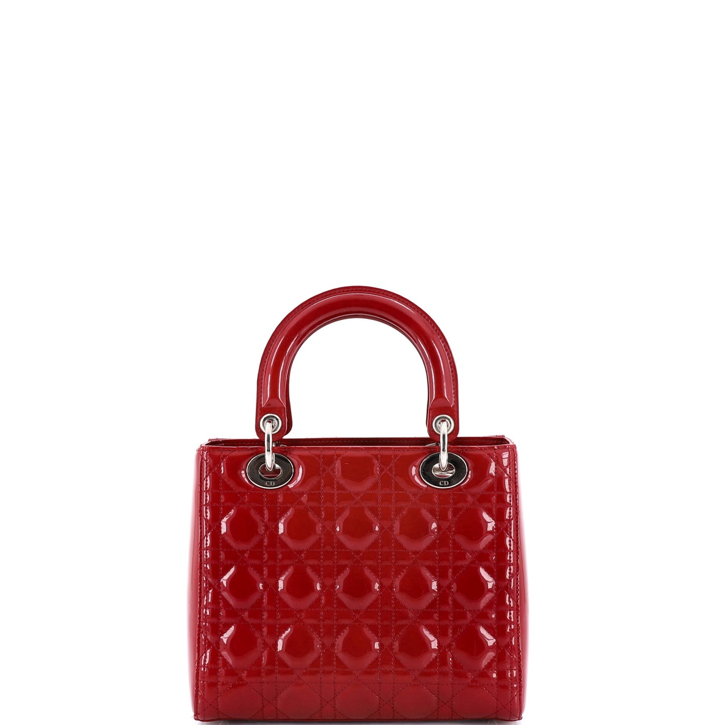 Christian Dior Lady Dior Cannage Quilted Enamel Medium Bag