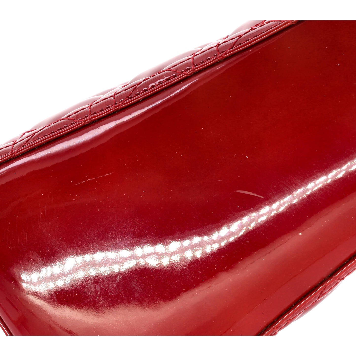 Christian Dior Lady Dior Cannage Quilted Enamel Medium Bag