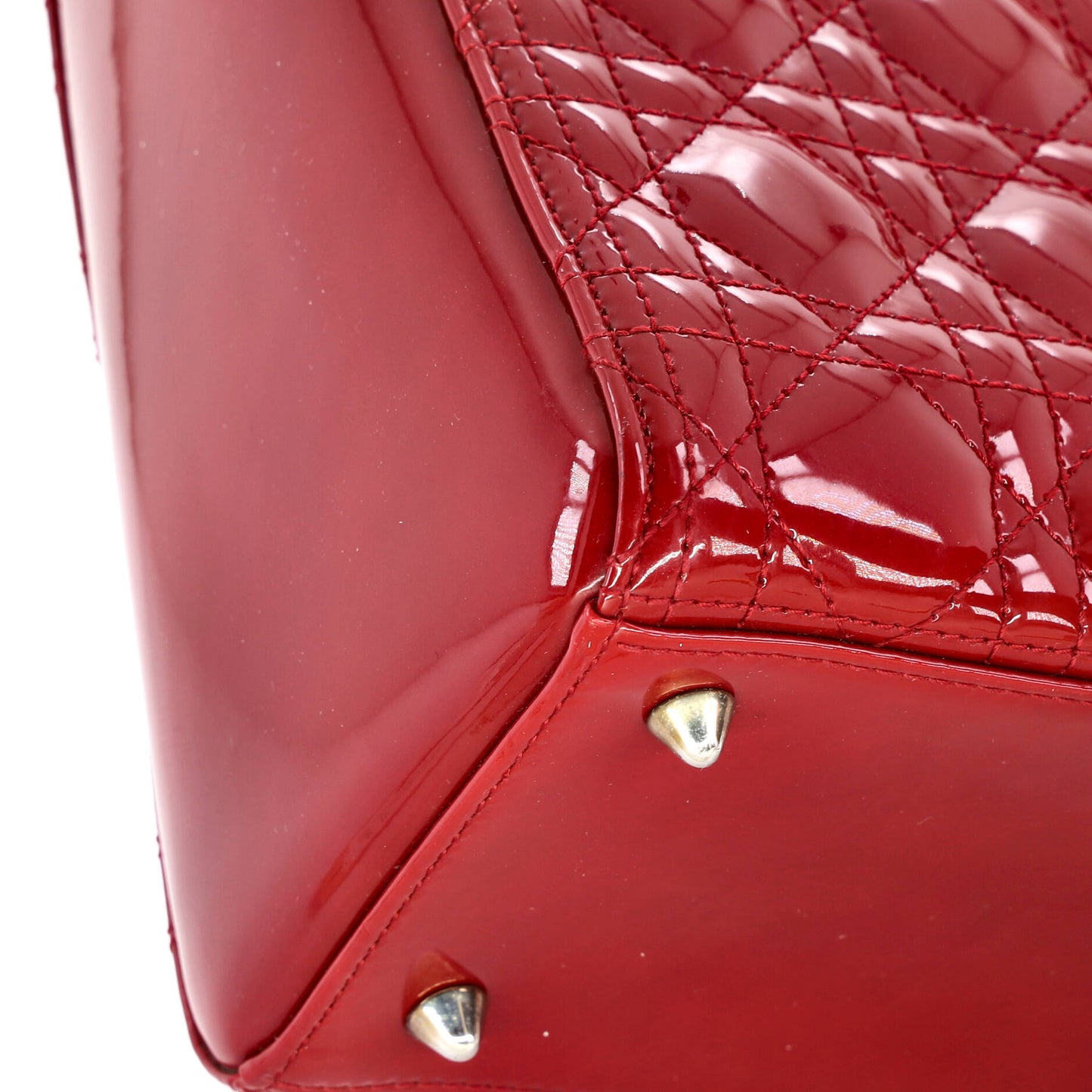Christian Dior Lady Dior Cannage Quilted Enamel Medium Bag