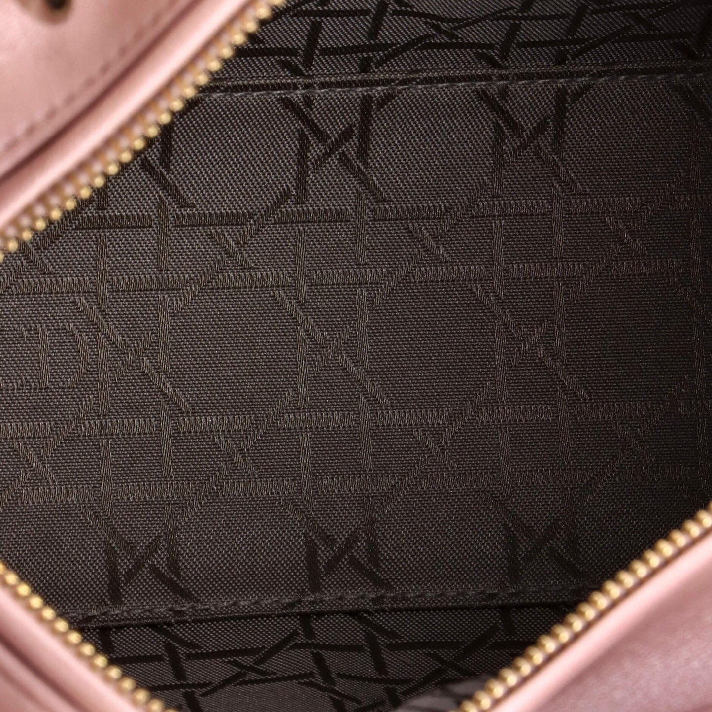 Christian Dior Lady Dior Cannage Quilted Metallic Leather Medium Bag