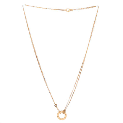 カルティエ 2ダイヤモンド ラブペンダントネックレス 18Kイエローゴールド＆ダイヤモンド