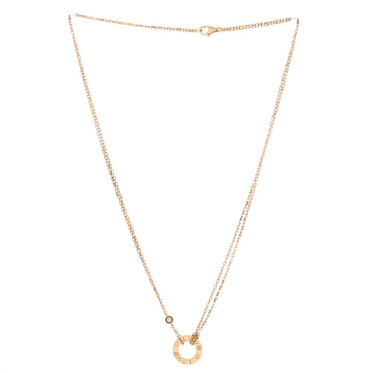 カルティエ 2ダイヤモンド ラブペンダントネックレス 18Kイエローゴールド＆ダイヤモンド