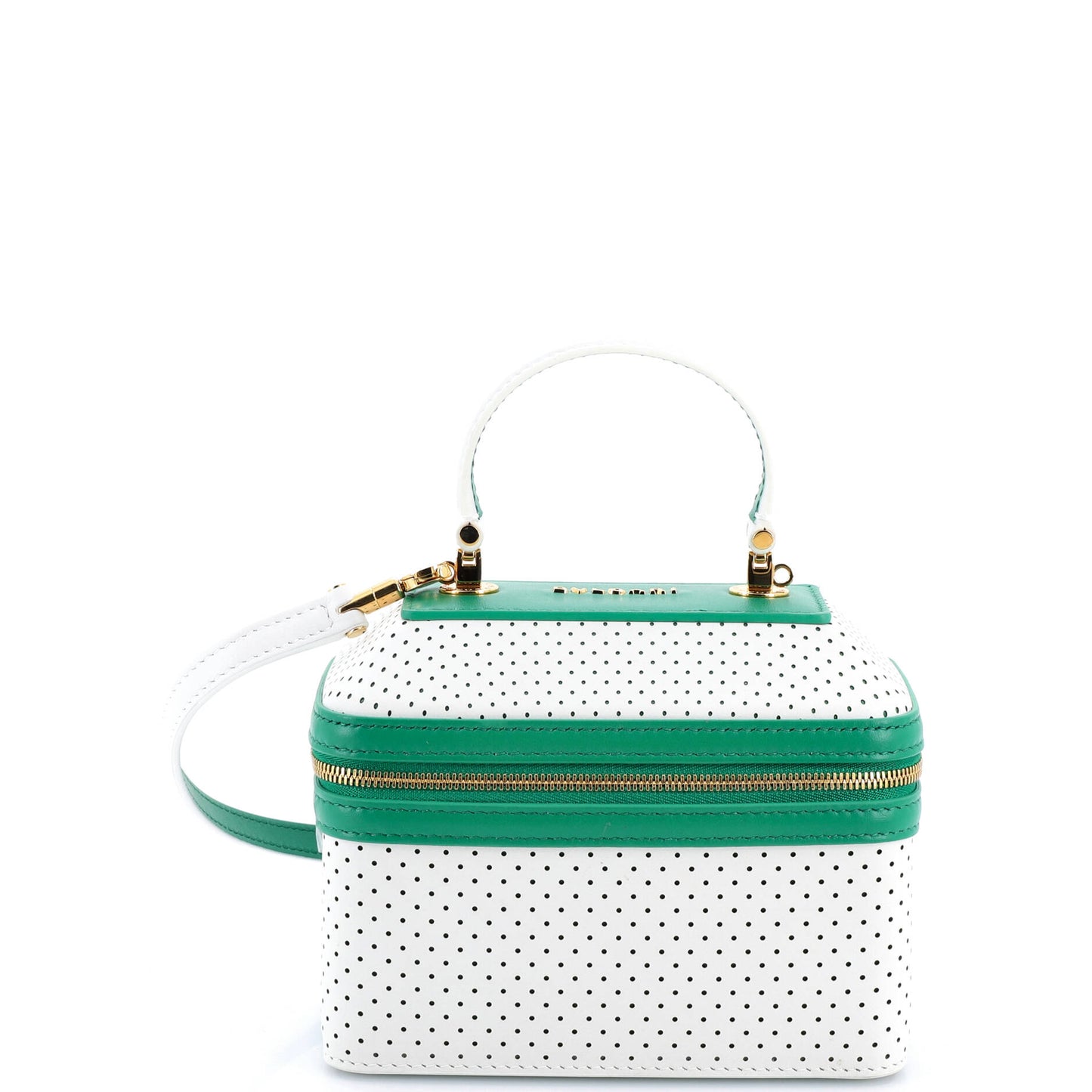 Bvlgari Serpenti Forever Top Handle Convertible Vanity Bag in Perforated Leather, Small