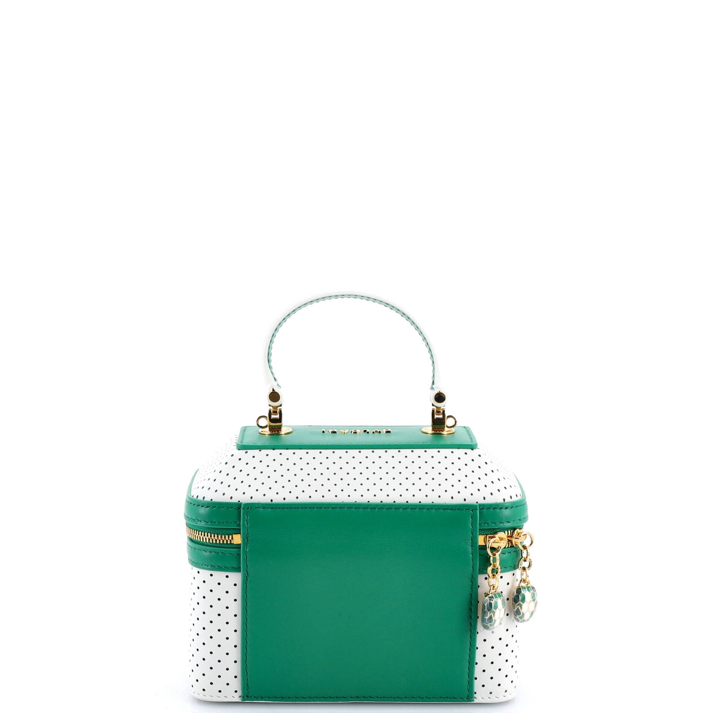 Bvlgari Serpenti Forever Top Handle Convertible Vanity Bag in Perforated Leather, Small