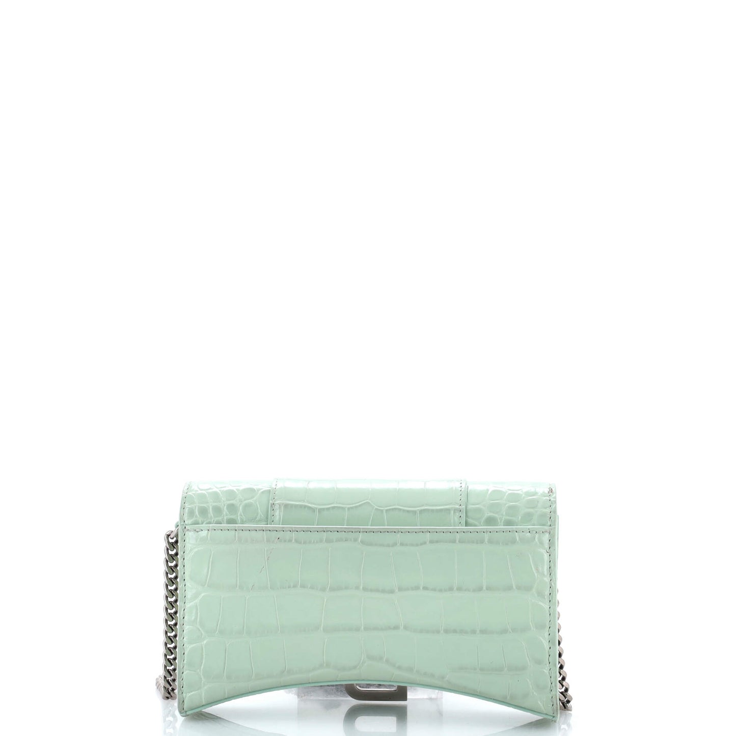 バレンシアガ アワーグラス チェーンウォレット クロコダイルエンボスレザー