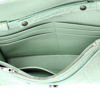 バレンシアガ アワーグラス チェーンウォレット クロコダイルエンボスレザー