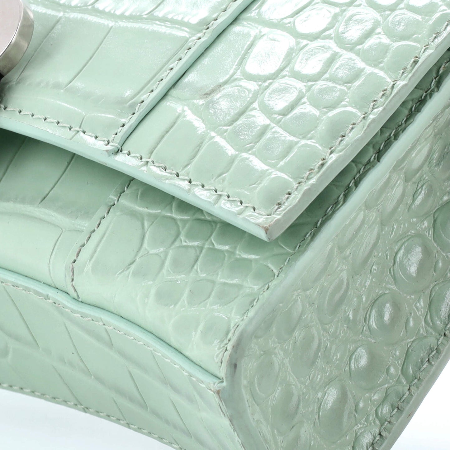 バレンシアガ アワーグラス チェーンウォレット クロコダイルエンボスレザー