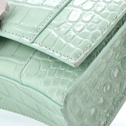 バレンシアガ アワーグラス チェーンウォレット クロコダイルエンボスレザー