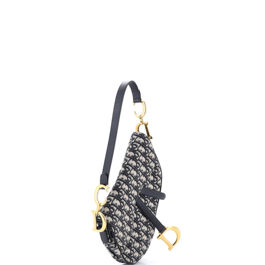 Christian Dior Saddle Handbag, Oblique Canvas, Medium
