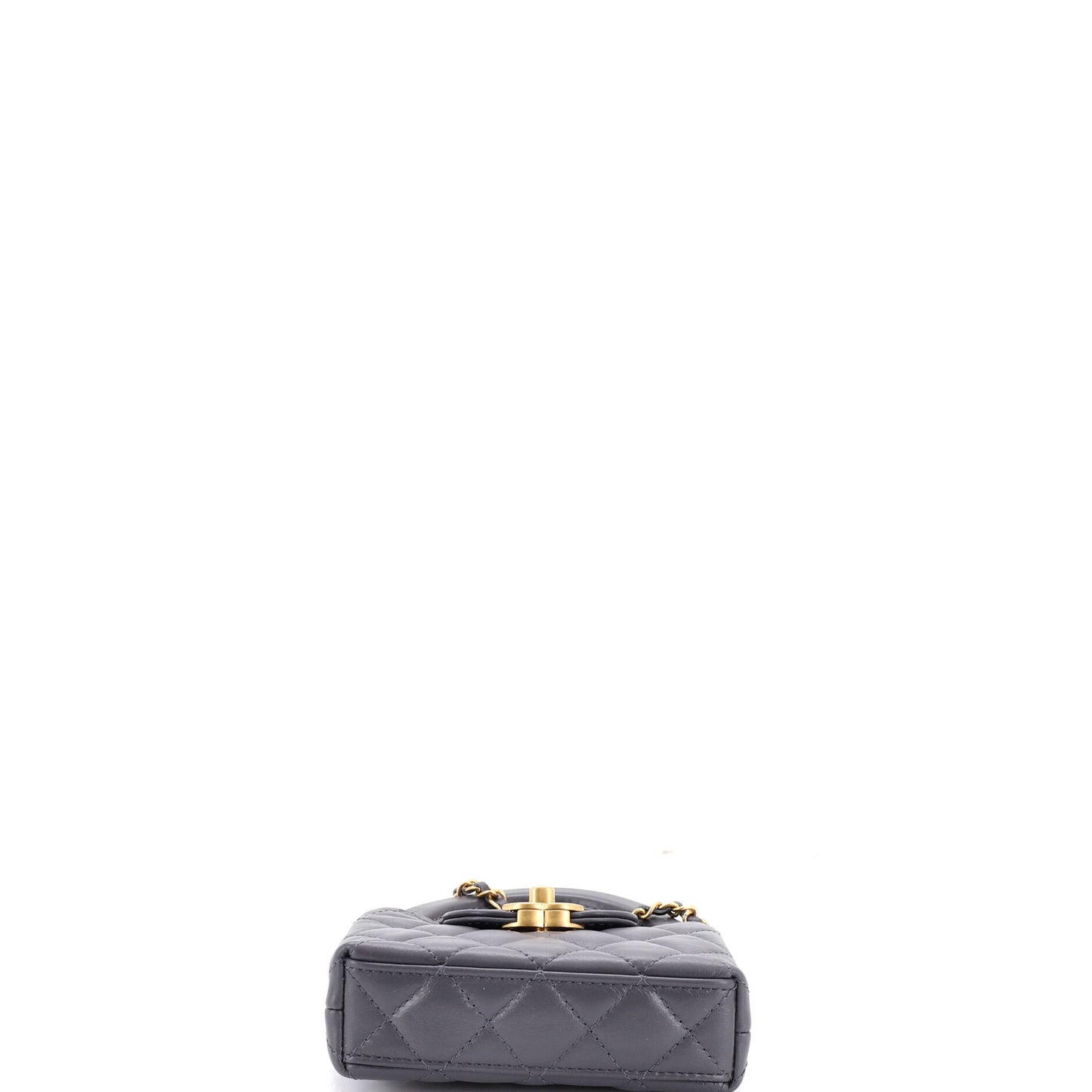 Chanel Kelly Top Handle Shopping Bag in Quilted Shiny Aged Calfskin Nano