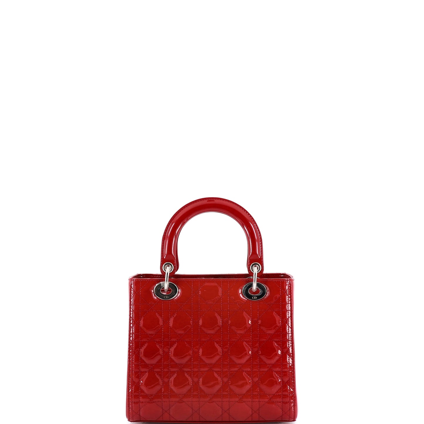 Christian Dior Lady Dior Cannage Quilted Enamel Medium Bag