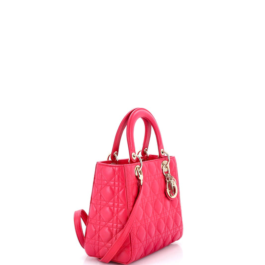 Christian Dior Lady Dior Cannage Quilted Lambskin Medium Bag