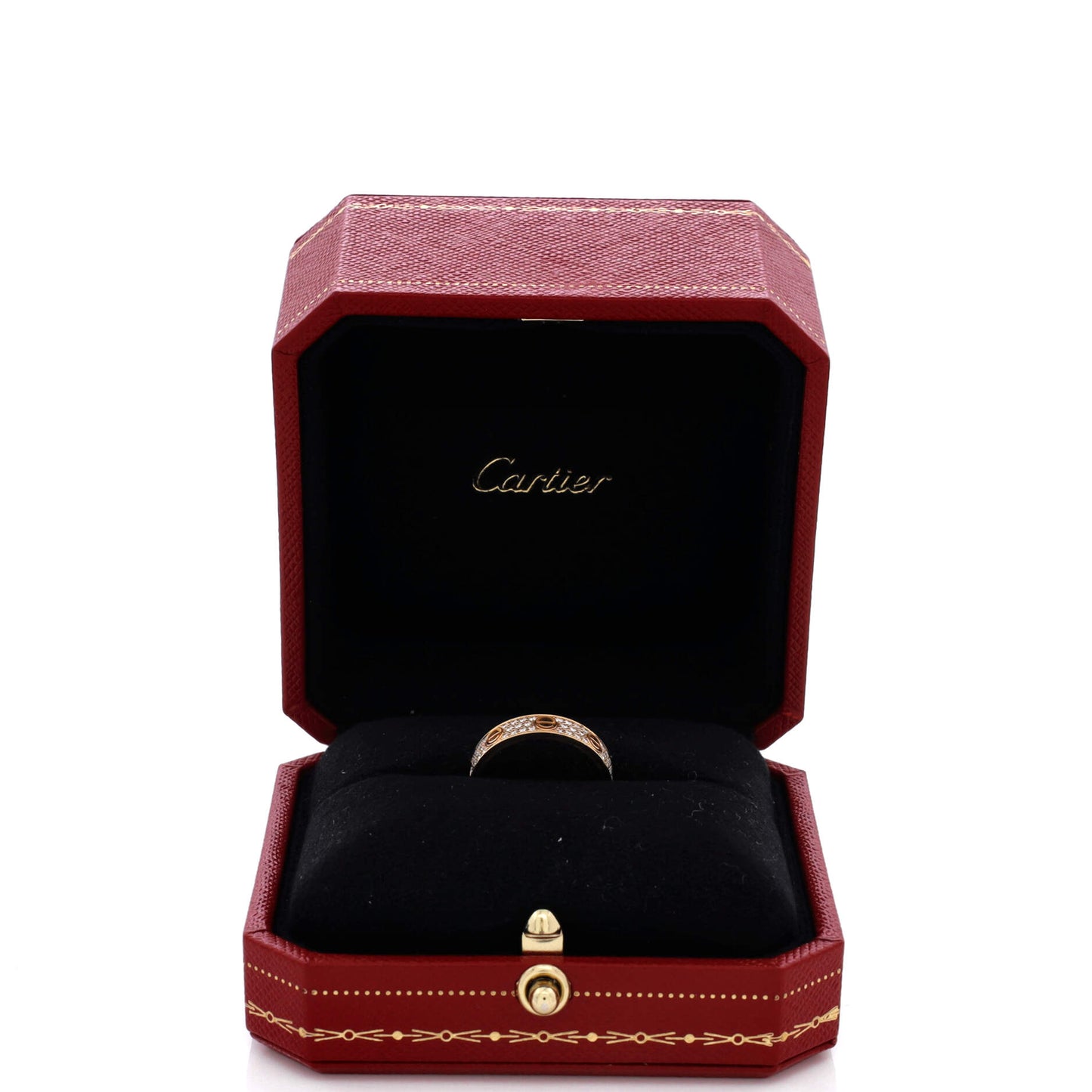 カルティエ ラブ ウェディング バンド パヴェ ダイヤモンド リング 18K イエローゴールド＆ダイヤモンド