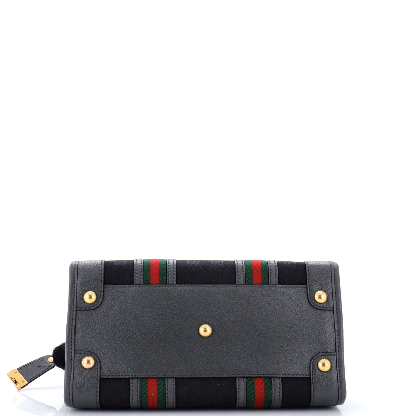 Gucci Bauletto Top Handle Bag in GG Canvas and Leather, Medium