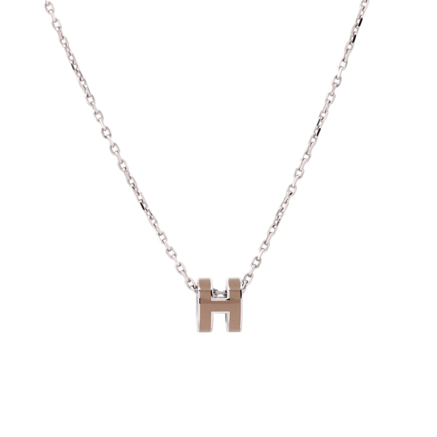 Hermès Pop H pendant chain necklace in metal and enamel, mini size