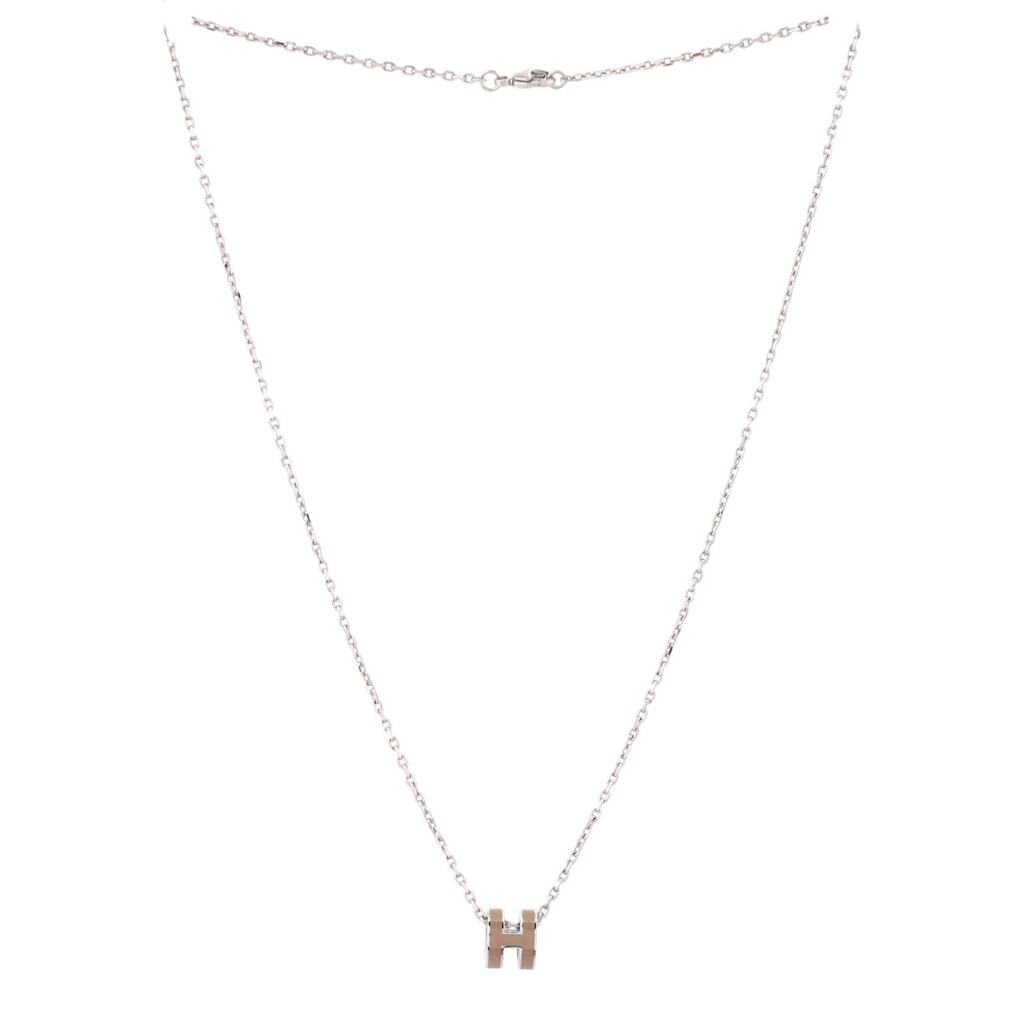 Hermès Pop H pendant chain necklace in metal and enamel, mini size