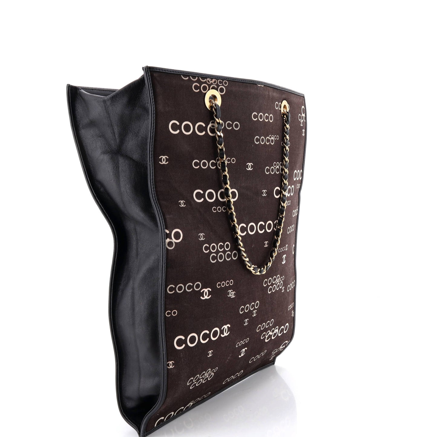 シャネル ヴィンテージ ココチェーン ショッピングトート プリント キャンバス トール