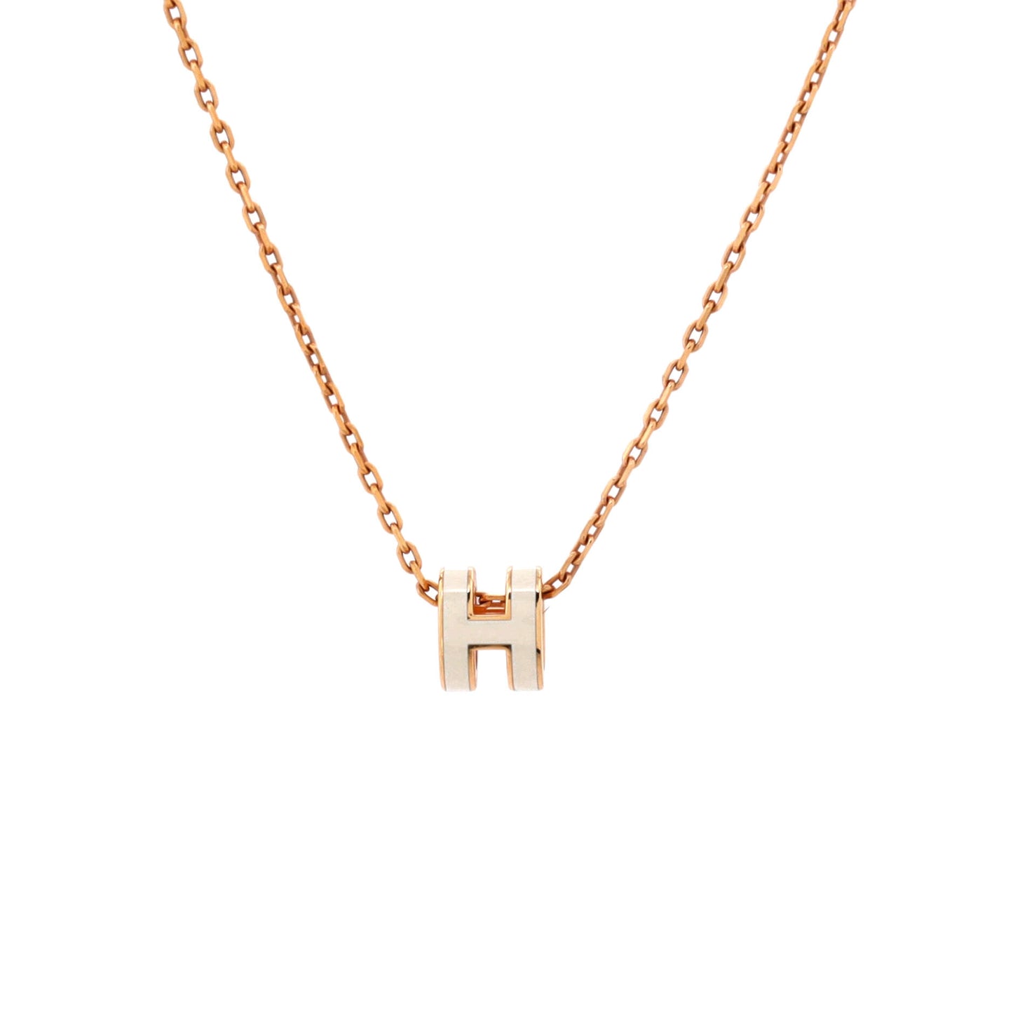 Hermès Pop H pendant chain necklace in metal and enamel, mini size