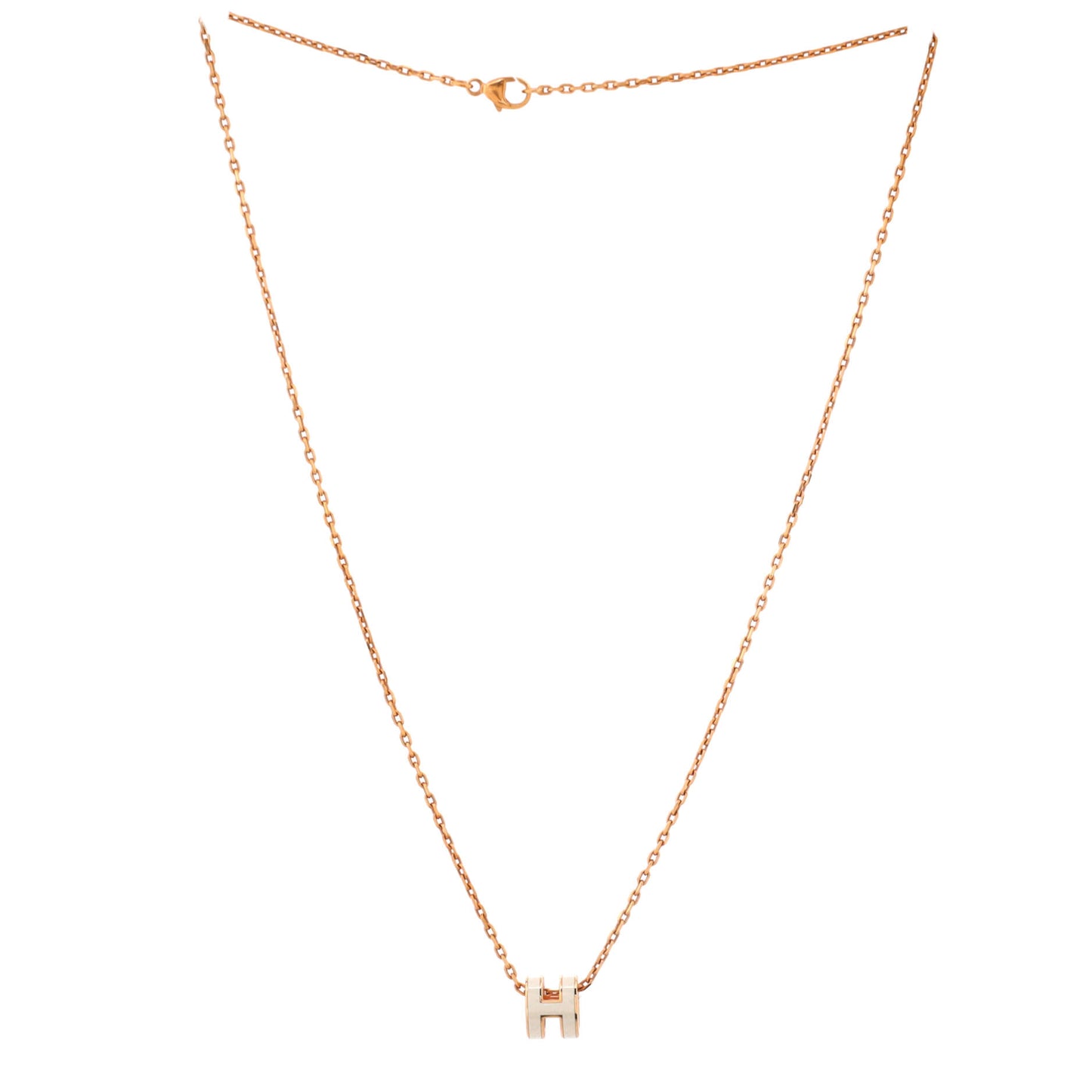Hermès Pop H pendant chain necklace in metal and enamel, mini size