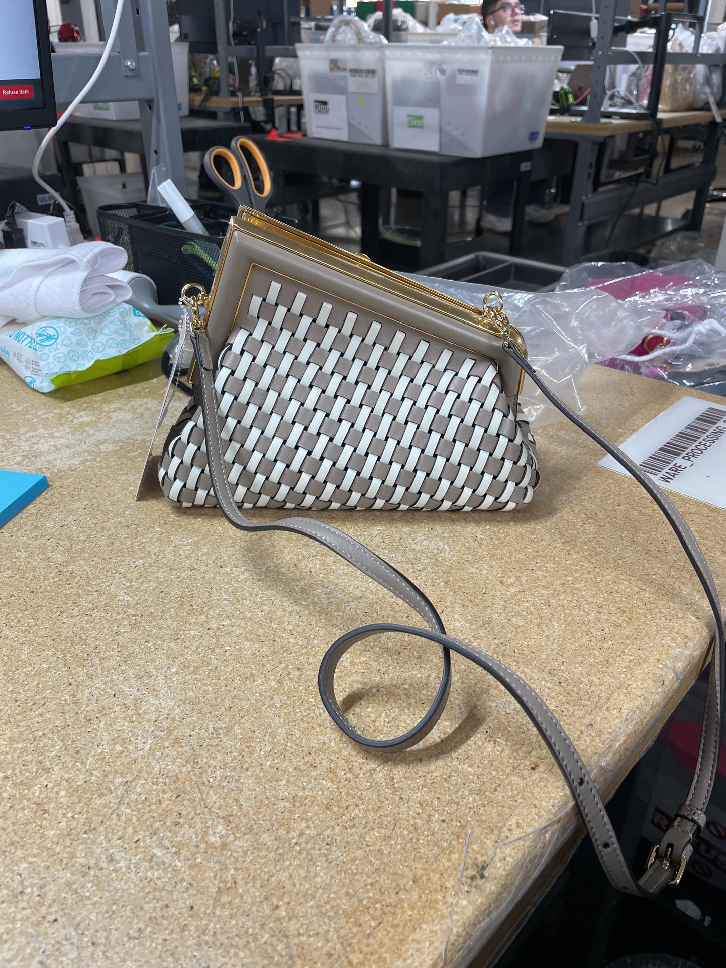 Fendi First Bag Small Woven Leather