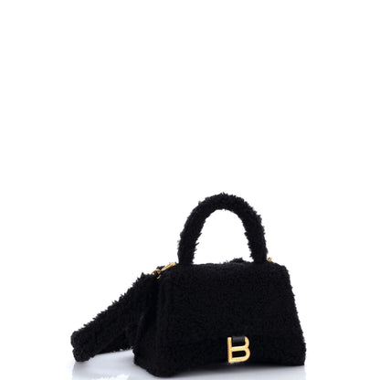 バレンシアガ フラッフィー アワーグラス トップハンドルバッグ フェイクファー スモール