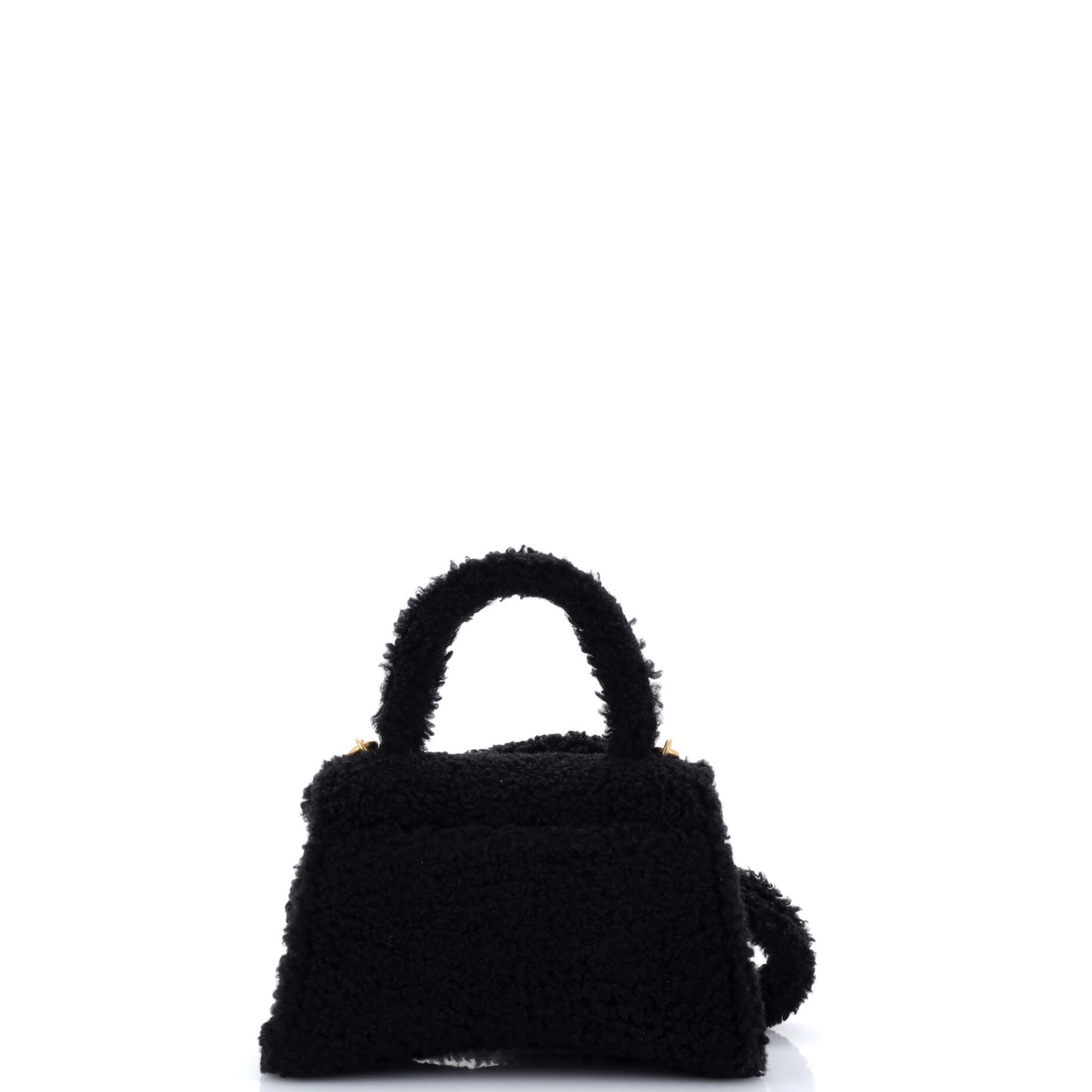 バレンシアガ フラッフィー アワーグラス トップハンドルバッグ フェイクファー スモール