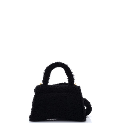 バレンシアガ フラッフィー アワーグラス トップハンドルバッグ フェイクファー スモール