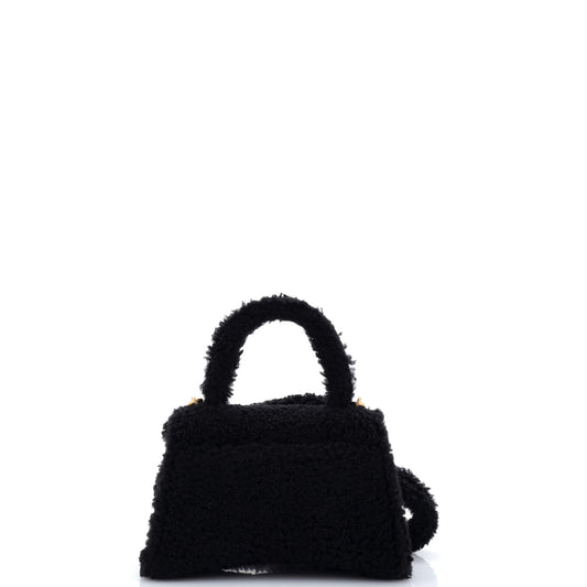 バレンシアガ フラッフィー アワーグラス トップハンドルバッグ フェイクファー スモール