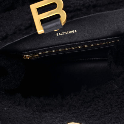 バレンシアガ フラッフィー アワーグラス トップハンドルバッグ フェイクファー スモール