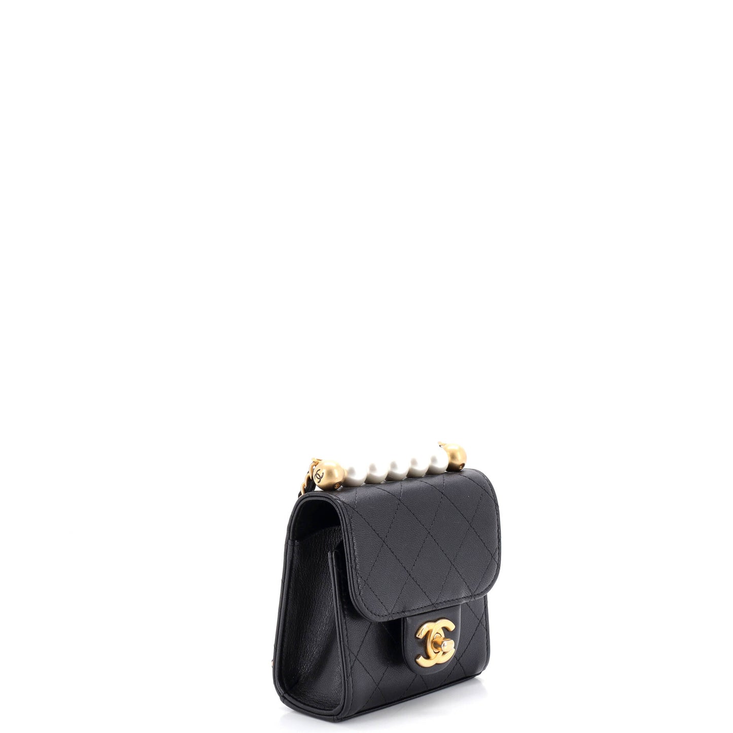 Chanel Chic Pearl Flap Clutch with Chain, Quilted Goatskin, Mini