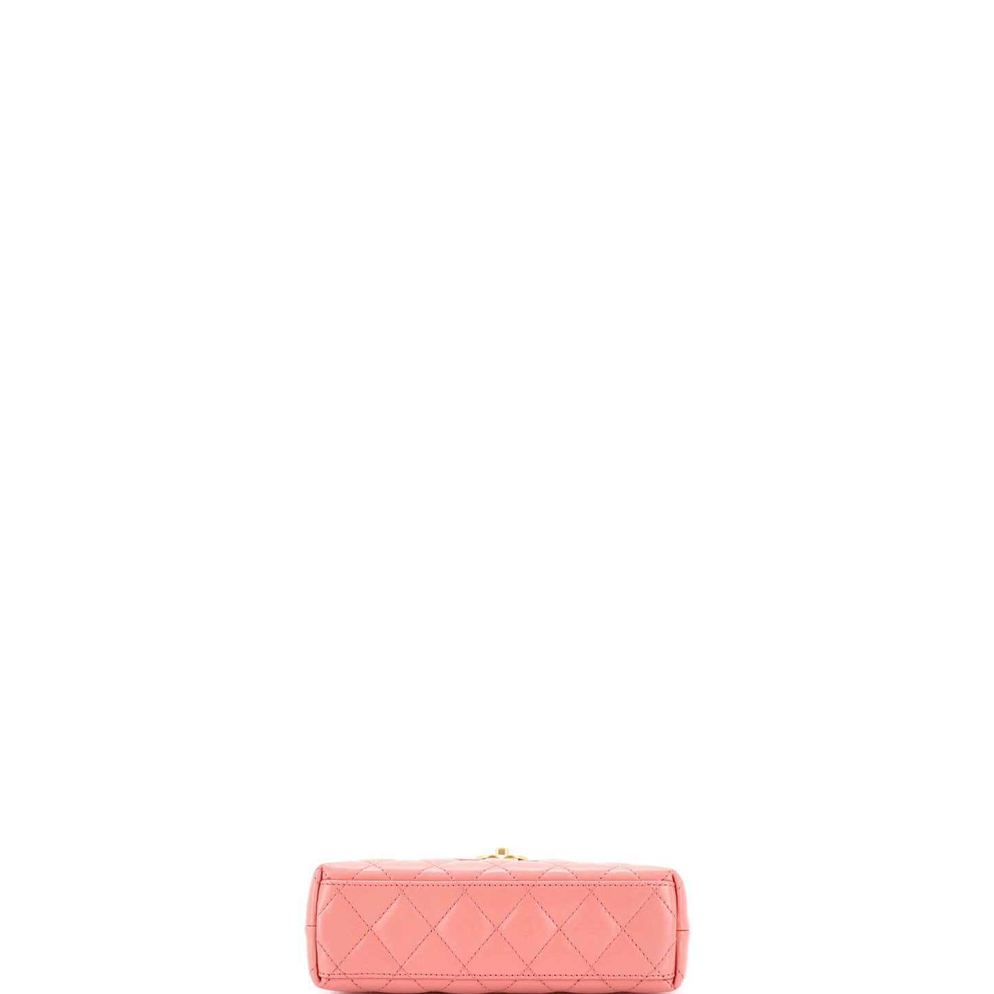 Chanel Kelly Mini Top Handle Shopping Bag in Quilted Shiny Aged Calfskin