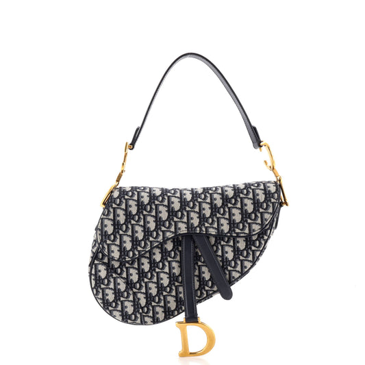 Christian Dior Saddle Handbag, Oblique Canvas, Medium