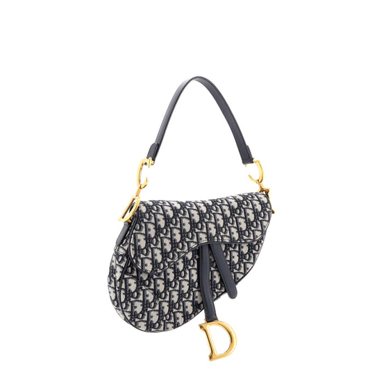 Christian Dior Saddle Handbag, Oblique Canvas, Medium