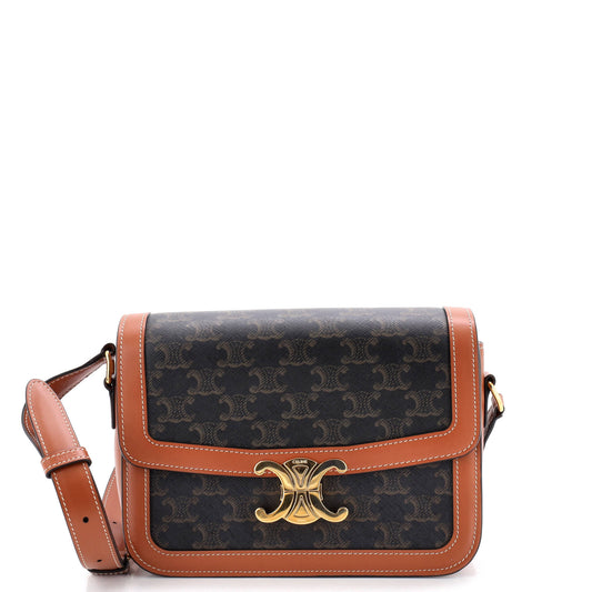 Celine Triomphe Medium Coated Canvas Shoulder Bag