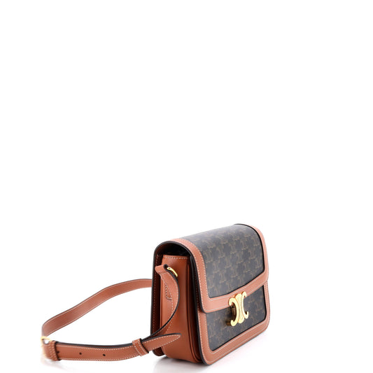 Celine Triomphe Medium Coated Canvas Shoulder Bag