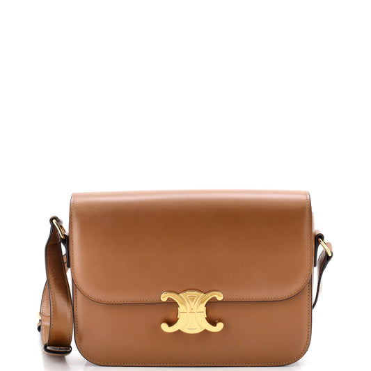 Celine Triomphe Medium Shoulder Bag in Smooth Calfskin