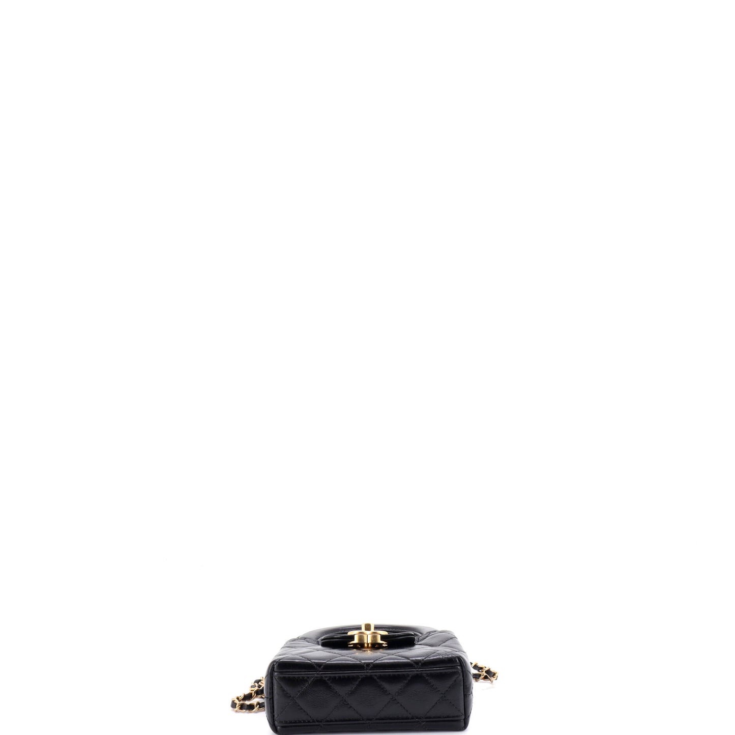 Chanel Kelly Top Handle Shopping Bag in Quilted Shiny Aged Calfskin Nano