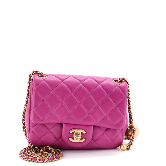 Chanel Pearl Crush Square Flap Bag in Quilted Lambskin Mini