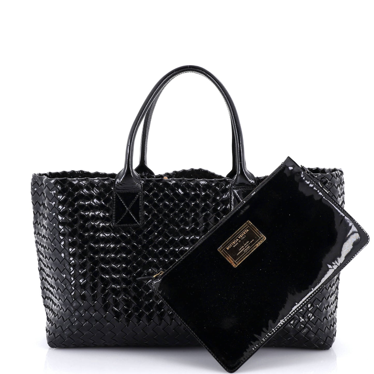 ボッテガ・ヴェネタ カバット トート イントレチャート パテント ラージ