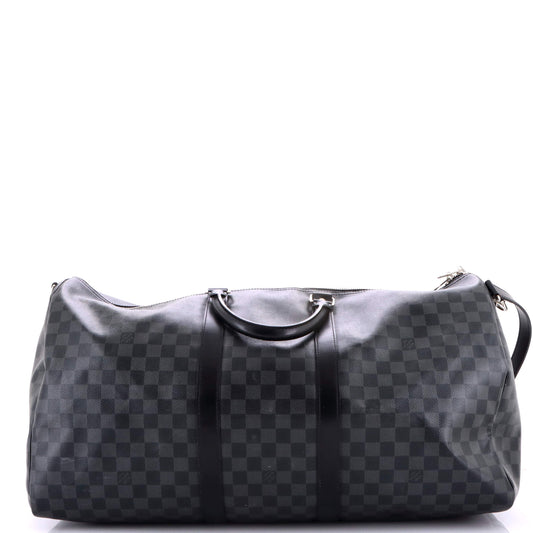 Louis Vuitton Keepall Bandouliere Bag in Damier Graphite 55