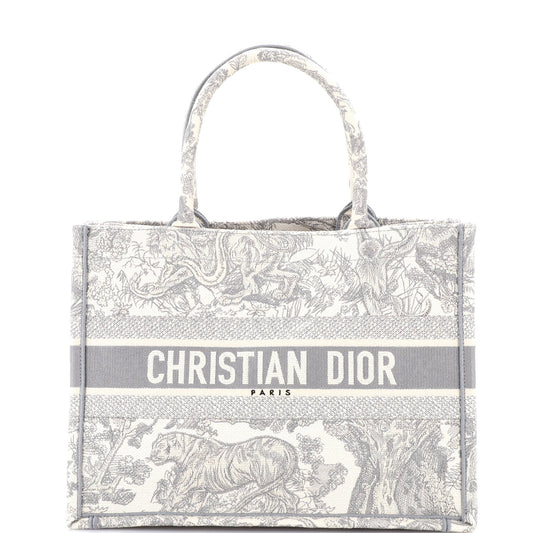 Christian Dior Embroidered Canvas Book Tote, Medium